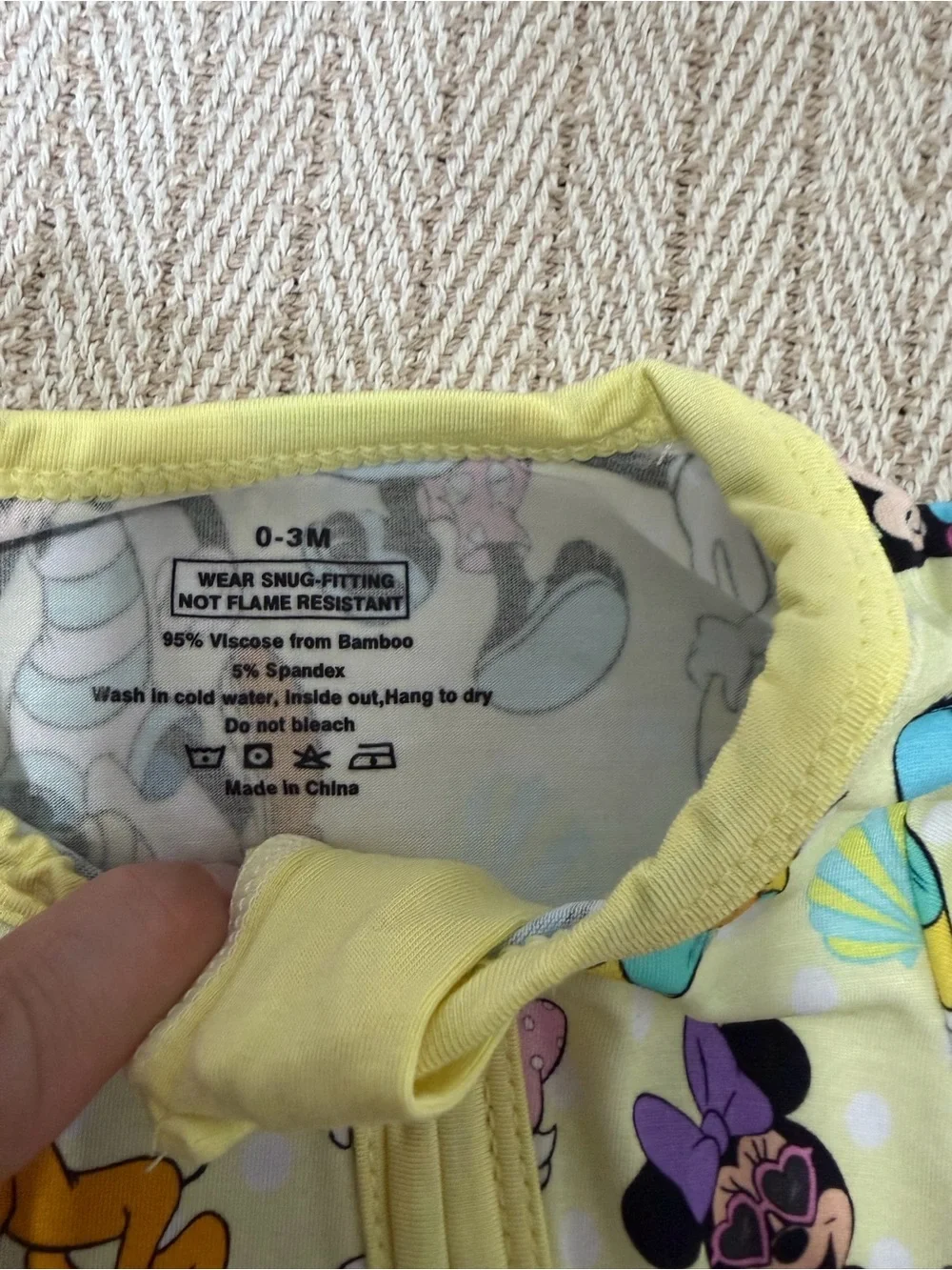 Disney Yellow Mickey & Friends Printed Footie